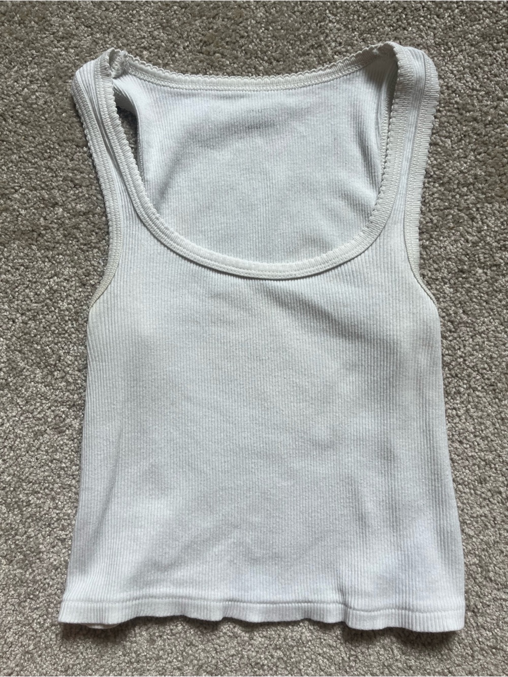Brandy Melville White Ribbed Tank Camisole